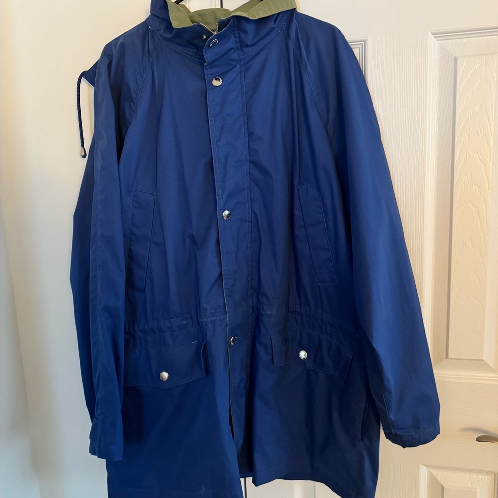 London Fog Green and Blue Raincoat
